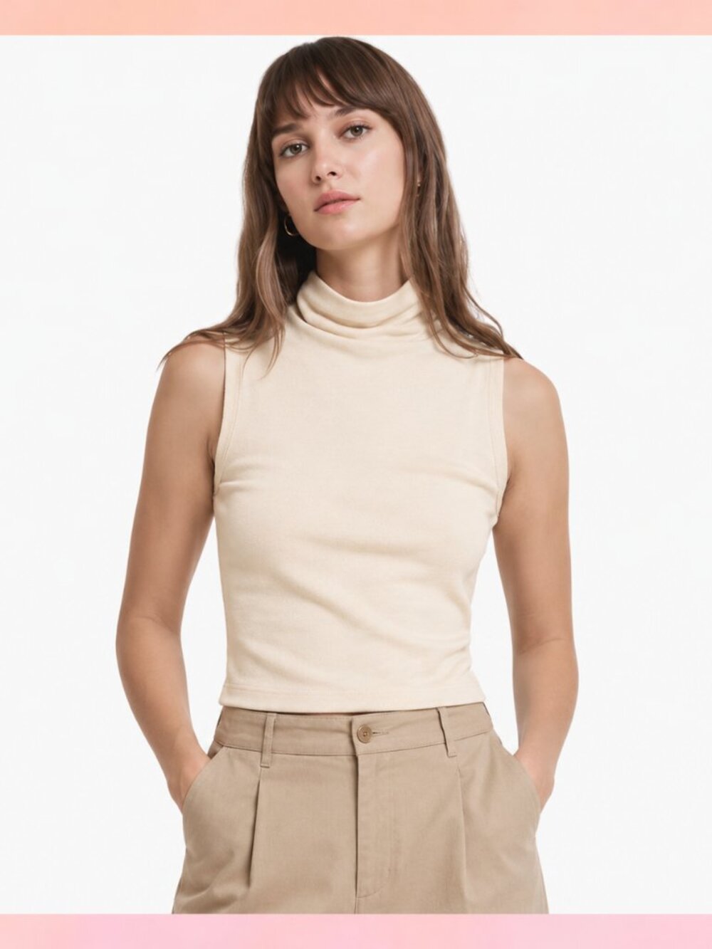 Banana Republic Soft Luxe Sleeveless Turtleneck Top